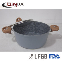 nuevo diseño saucepot de piedra de granito forjado de aluminio